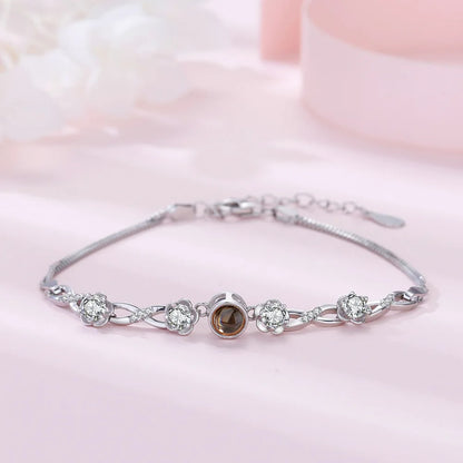 Forever Personalized Silver Zircon Bracelet